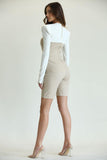 Ena - Ribbed Knit Top Bodice And Stretch Linen Effect Bottom Bodice