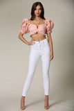 Luanne - A organza top featuring a checkbox pattern