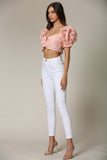 Luanne - A organza top featuring a checkbox pattern