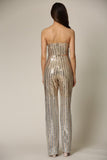 Emmly - A sequin top + pant set featuring striped gold