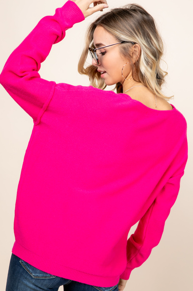 Valery- Hot Pink Fall Sweater
