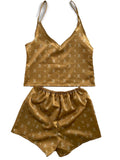 Esme - Women's Gold Silk Pajamas Set