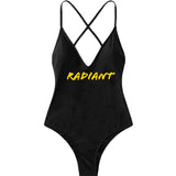Darlene- Embroidered Radiant Black One Piece