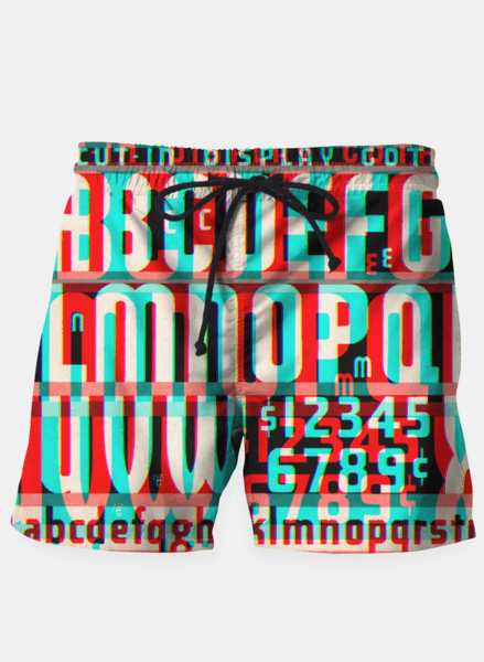 Gothic Cut Typo Glitch Shorts