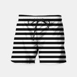 Black Stripes Seamless Pattern Swim Shorts