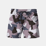 Gray Army Camouflage Pattern Swim Shorts