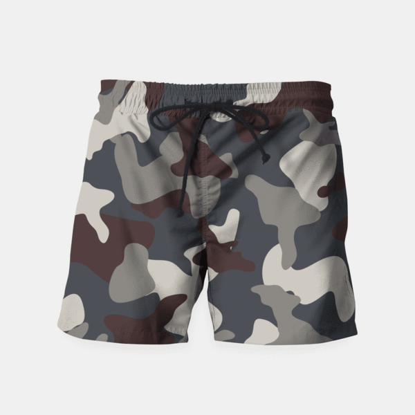Grey Blue Army Camouflage Pattern Shorts